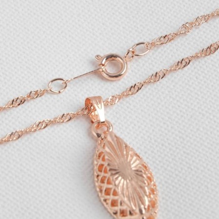 Set 3 objects: earrings, pendant, dimensionless "Edel" ellipse carved, color gold, 45 cm-1