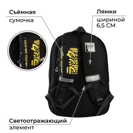 School backpack, ergonomic back Art Hype Your Way, 39x32x14 cm-4