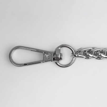 A chain for a bag, with carbines, iron, 7 × 7 mm, 120 ± 2 cm, silver color-1