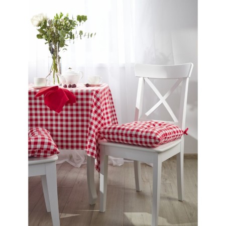 Pillow on the chair of the check, size 40x40 cm, red color-2