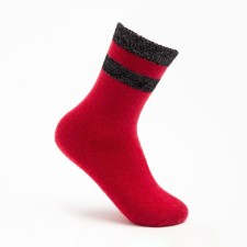 Women's socks, red/black color, rr 23-25 ​​(shoes 36-40)