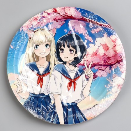 Disposable paper plate "anime", 18 cm-4