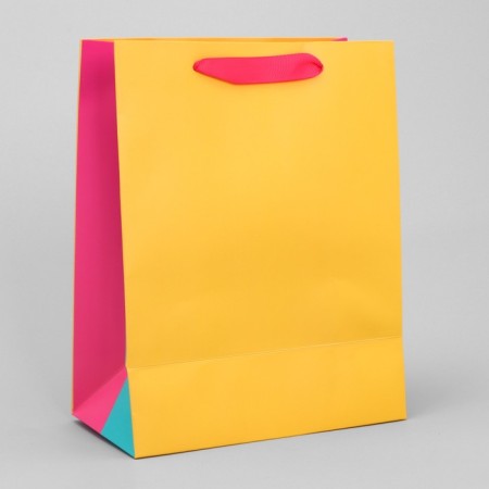 Three-color gift package, packaging, “yellow-pink-blue”, MS 18 x 23 x 10 cm-3
