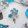 Brooch "Flowers" forget -me -nots, blue color in silver