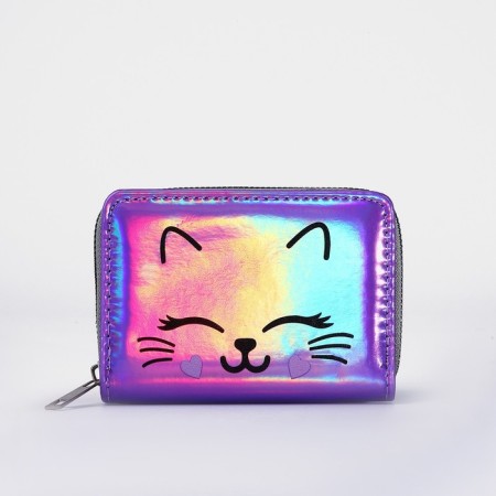 Wallet with a holographic effect "Kotik", 12.5x9x2 cm-1