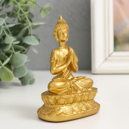 NECKE Polystone Gold "Meditation of the Buddha" 7x4.8x10.5 cm-1