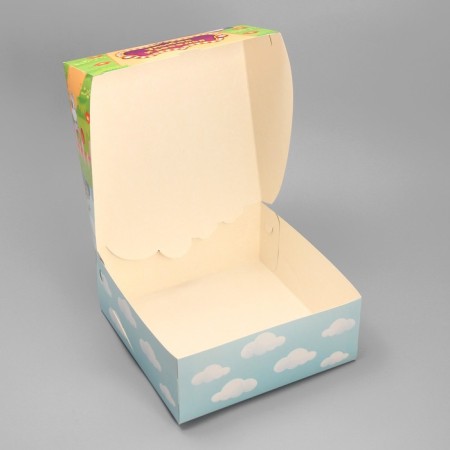 Gift folding box, packaging, "carousel of joy", 25 x 25 x 10 cm-3