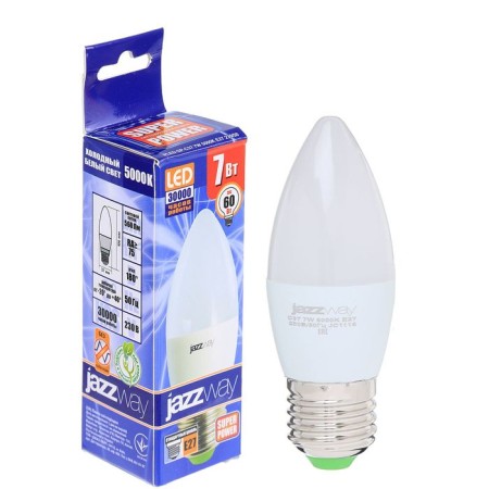 LED LED JAZZWAY, C37, E27, 7 W, 520 LM, 5000 K, PLED-SP
