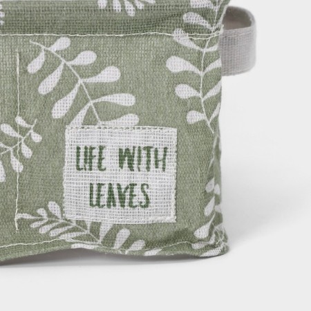 Organizer for linen of the share Leaves, 4 cells, 20 × 20 × 11 cm, green color-2