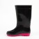 Women's rubber boots, black+pink, size 37