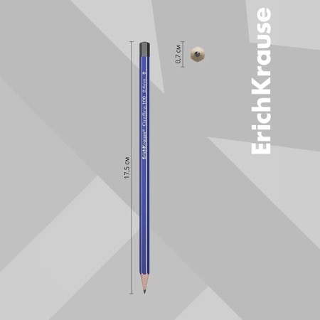 Chernographic pencil, Erichkrause "Grafica 100", V, Grifel D = 2.4 mm, wood, hexagonal, in the box-2