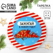 Новый год. Тарелка круглая «Зажигай», 20 см