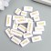 Beads for creativity plastic "Golden inscriptions" White set 20 grams