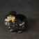 Figure Kashpo "Bunny with a hare" black with gold, 10cm