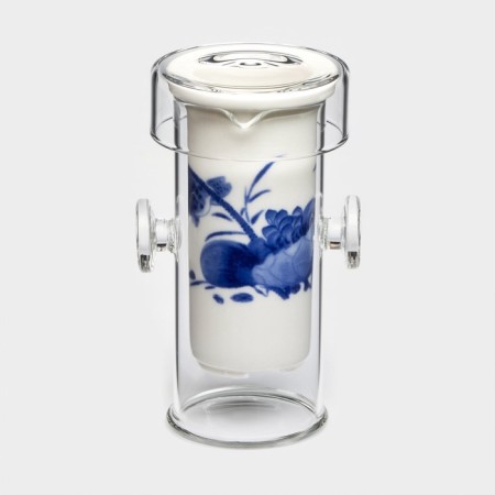 Glass flap for brewing tea "Mountain landscape", 200 ml, 7 × 6 × 10.7 cm, Mix drawing-5