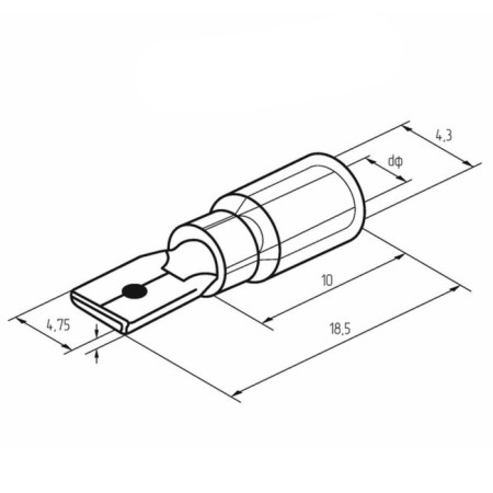 Terminal insulated RPI-P 2.5- (4.8)/RPIP 2-5-0.8 plug 4.8 mm 1.5-2.5 mm² blue Rexant 1-2