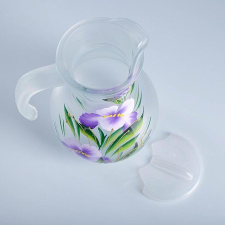 Set for juice with tray "Iris" Art painting, 6 glasses 1250/200 ml, white mats-4