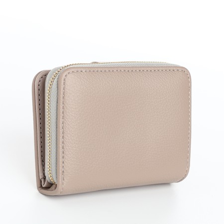 Women's wallet on the button, gray color-1