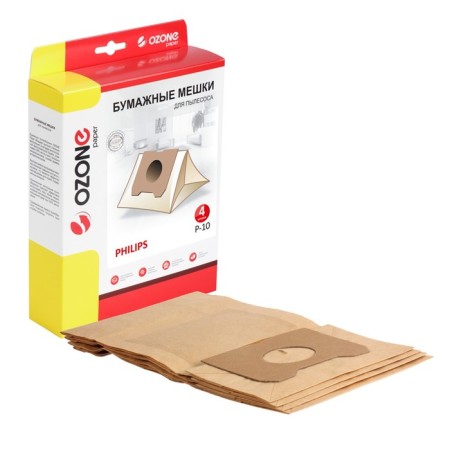 P-10 ozone-paper bags for a vacuum cleaner, 4 pcs