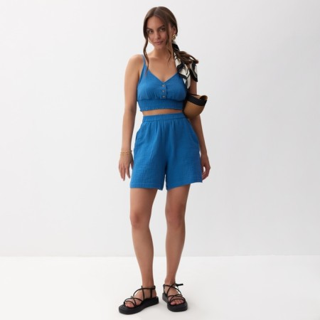TOP shortened female Mist Muslin size XS, col. blue-4