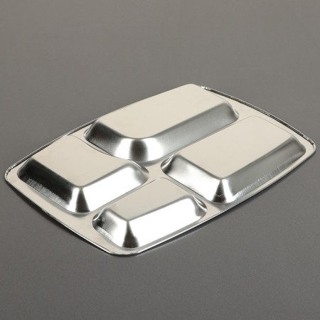 Stainless steel tray, 36.5 × 27 × 2 cm, 4 sections-2
