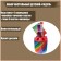 Set of desktop children's "Rainbow" (stand+2 quaras+ruler+sharpened+eraser+notebook 8 sheets+scissors)