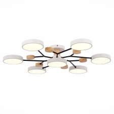 Ceiling EVOLUCE lamp. Sle6006-502-07. Faema. 7x12 W, LED, 3000K/4500K/6000K, 8400 LM, 81x81x14 cm, white color