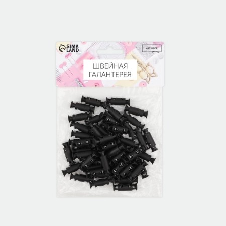 Cleeper for the cord, double, d = 4 mm, 8 × 25 mm, 50 pcs, black color-3