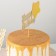 Topper for the Cake "Happy Birthday. Star ", 18 × 12.5 cm, color pink-gold