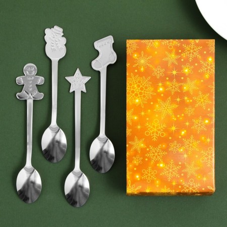 A set of spoons "Happiness and Good luck", 4 pcs., 12.8 x 2.3 cm, 12.8 x 1.9 cm-2