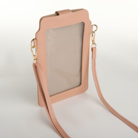 Female bag, cross-bodi, on the magnet, the color is pink-1