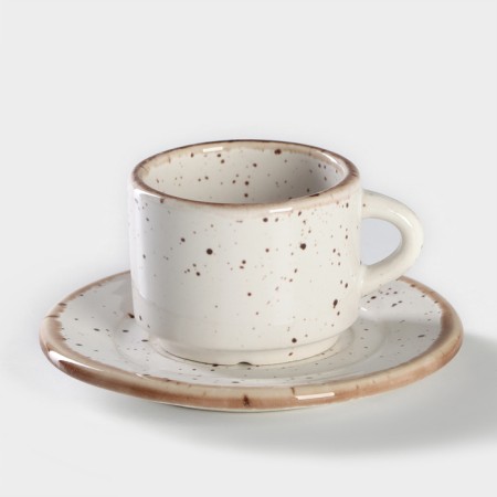 Coffee steam porcelain Punto Bianca: a cup 80 ml, a saucer d = 6 cm
