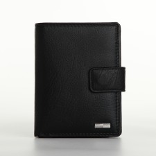 Male purse on magnet 3 in 1, department for auto documents, passports, black color
