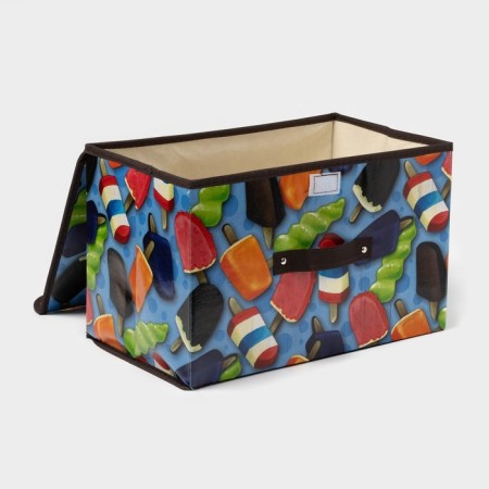 Stelly box for storage with a lid "Eskimo", 38.5 × 25 × 24.5 cm, blue color-2