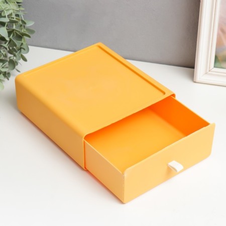 Casket Plastic "Box" yellow 19.5x18x5.8 cm-2