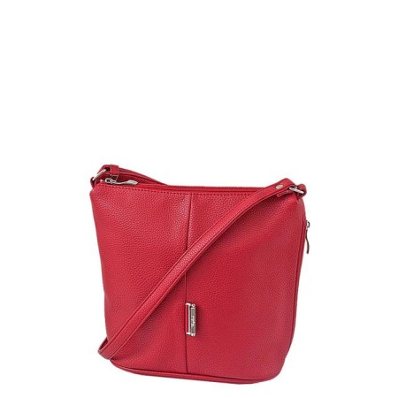 Bag Cross-Bodi with a zipper, red color