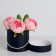 Gift box, round, black, with a lace, 12 x 12 cm
