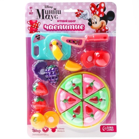 Game set "Tea Party", Minnie Mouse, cake and fruit on Velcro-1