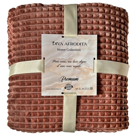 Plaid 2 joint venture diva Afrodita, Velsoft, size 180x200 cm, brown color-4