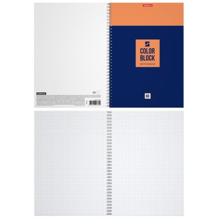 A4 notebook, 60 sheets in a cage on the crest Erichkrause Color Block, cover coated cardboard, mix-6