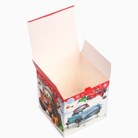 Folding box “Happy New Year! Cars ”, New Year, size 20 × 20 × 20 cm.-2