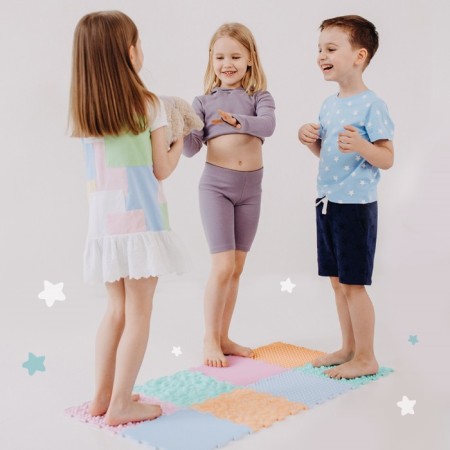 Modular massage rug orthodon, set No. 2 "Baby" pastel colors-6