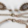 Set 4 objects: earrings, necklaces, bracelet, ring "leaf fall", white color in gold