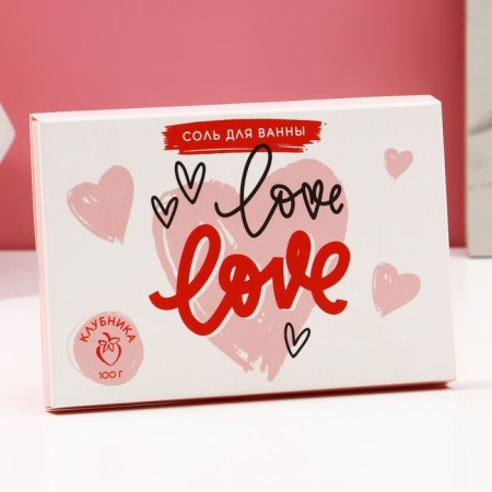 Love bath salt, 100 g, strawberry aroma, pure happiness-2
