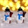 Miniature Puppet "Snowman in a black hat", set 2 pcs., Size 1 pc. - 3.1 × 2.1 cm