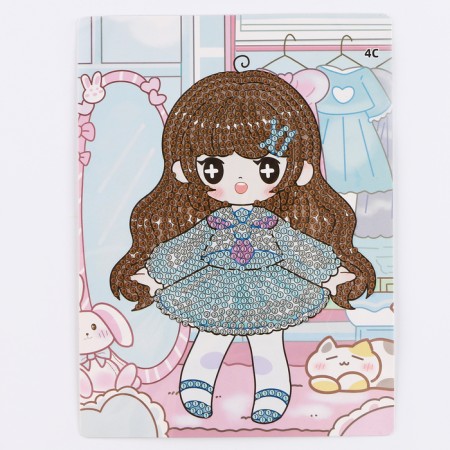 Diamond embroidery with partial filling "Mao", 13.7 × 18.3 cm, cardboard-2