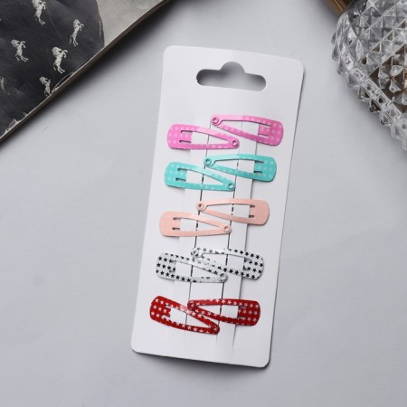 Invisibility for hair "Lira" (set of 10 pcs) Classic stars, 3 cm, mix-1