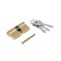 Cylinder mechanism, 60 mm, English key, 3 keys, gold