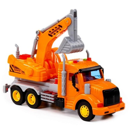Excavator "Profi" Inertial color orange, light and sound effects-4