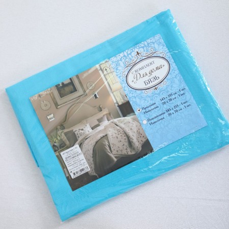 Set 1.5sp turquoise 4-1 (sheet 150x215cm, pillowcase 70x70cm) calico, 120g/m, HL100%-6